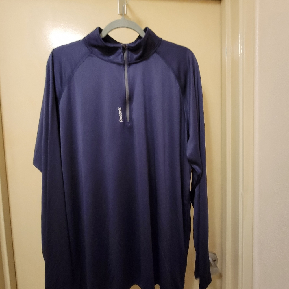 Mens Reebok 1/2 Zip Streaker/Pullover Blue Size 2XL - NWOT